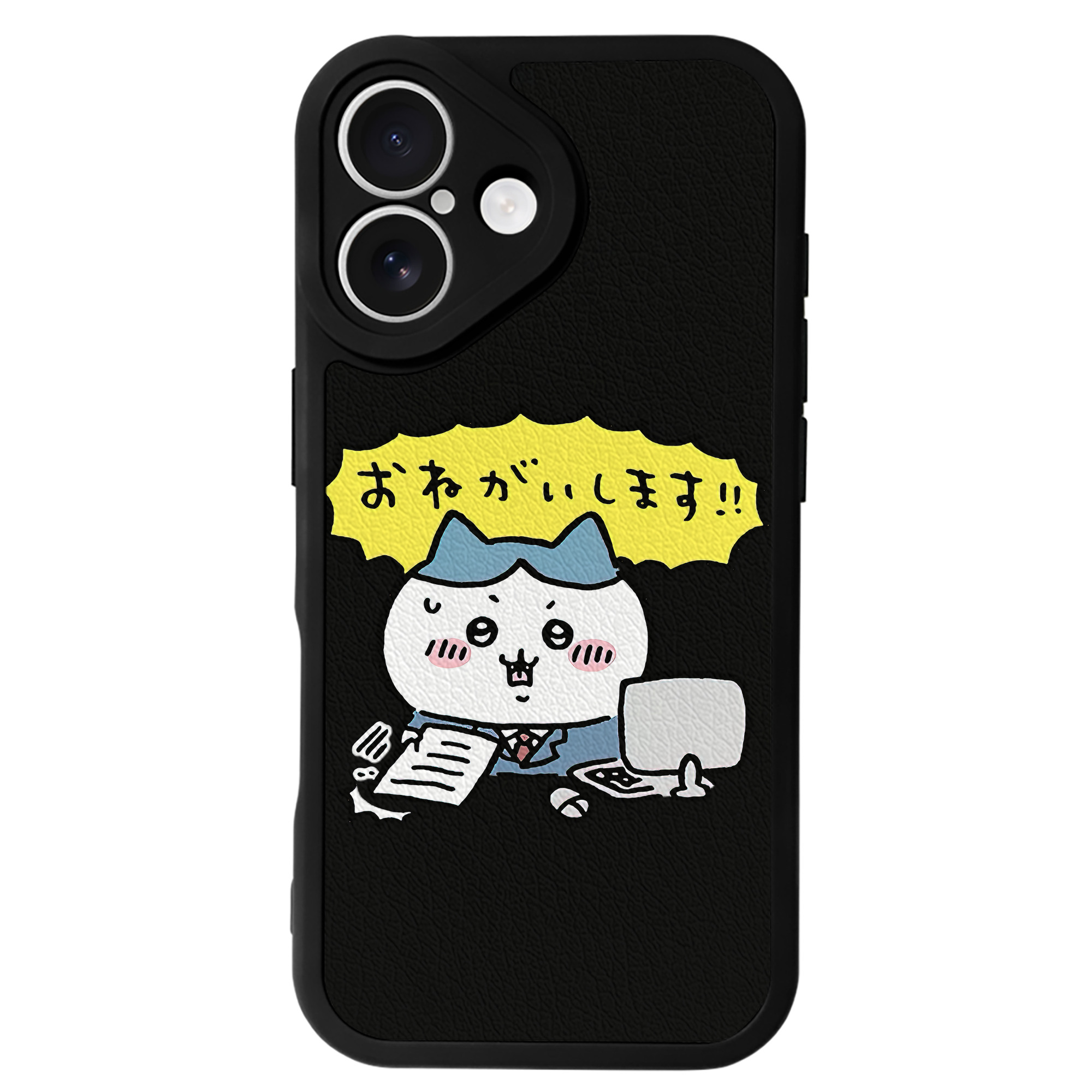 （画像用） ちいかわ ハチワレ Chii-kawa hachiware 【iPhone 16シリーズ対応】シリコンスマホケース（レザー調） 材質：シリコン